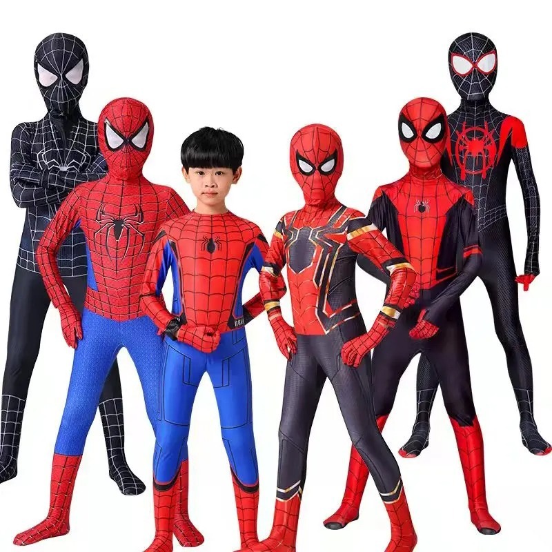 Hero Expedition Spider-Man Children's suit jumpsuit cos suit all-inclusive battle suit performance costume male
