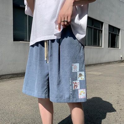 Sandy beach shorts Boys 5 Easy Thin section Straight printing Borneol Trend Korean Edition Cartoon Promotion