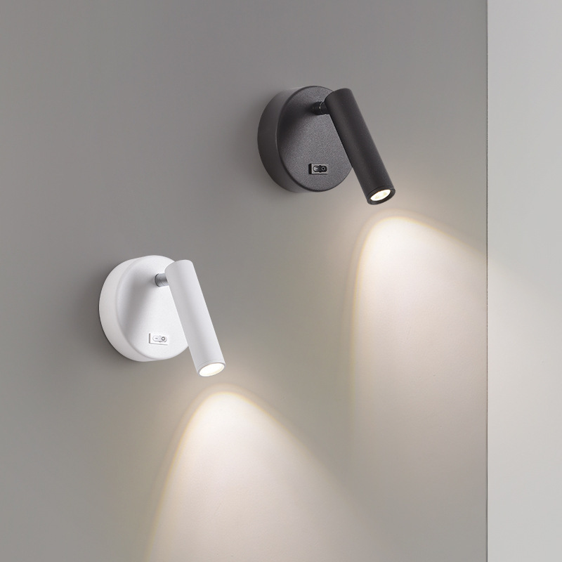 lámpara de cabezal de cama moderna lámpara de pared de lectura correa abierta nórdica transfronteriza lámpara de pared de lectura interior interruptor de ojos para niños simple protección