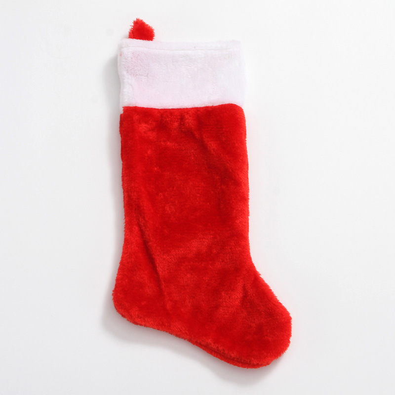 クリスマスの靴下は白い縁の赤い短い毛のクリスマスの靴下のクリスマスの装飾品のメーカーの直接販売の越境をかけることができます。|undefined