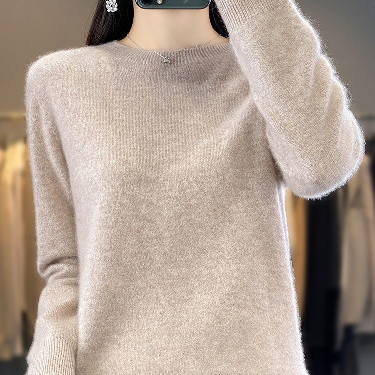 Autumn and Winter new first-line garment round neck long sleeve women's knitwear fashionable all-match pullover bottoming shirt wholesale