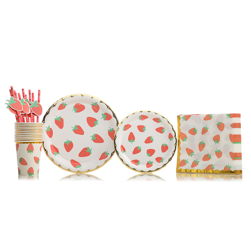 Birthday Strawberry Pet Party Tableware display picture 1