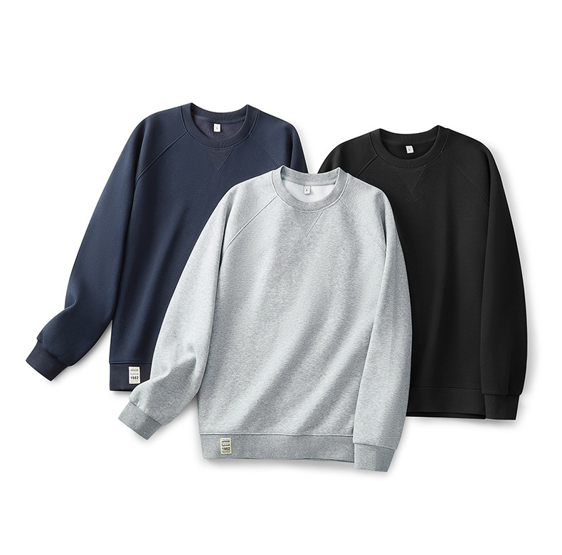 Unisex Heavyweight Fleece Crewneck Sweatshirt - 350GSM Twill Fabric Drop Shoulder Design For Men & Women​_voghion.com