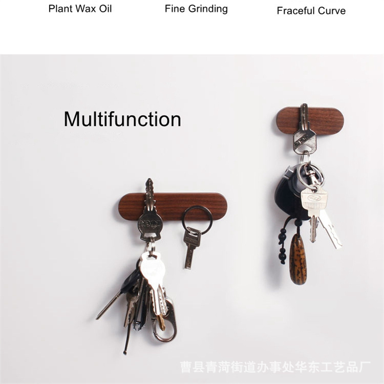 Wooden Door creative wall-mounted suction cup rack key rack bedroom bedside charging cable storage rack refrigerator sticker rack Wooden Door creative wall-mounted suction cup rack key rack bedroom bedside charging cable storage rack refrigerator sticker rack
