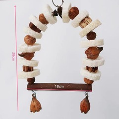 鸚鵡啃咬玩具果實鞦韆耐啃咬磨牙玩具鸚鵡玩具木質啃咬磨牙大串