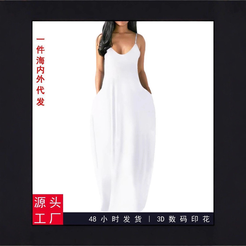 European and American Cross-Border Export Amazon Walmart Spring and Summer New 3D Suspender Long Skirt Dress for Women European and American Cross-Border Export Amazon Walmart Spring and Summer New 3D Suspender Long Skirt Dress for Women