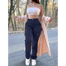 J 28182 Women's Vintage Cargo Straight Pants Ůʿ���Ź�װֱ