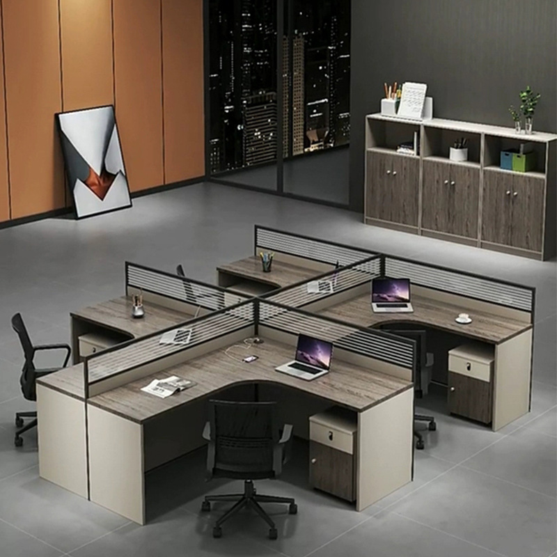 [Venta al por mayor de fábrica] pantalla Escritorio de oficina y silla combinación de Servicio al Cliente Estación de cuatro asientos simple Maestro contabilidad personal Escritorio