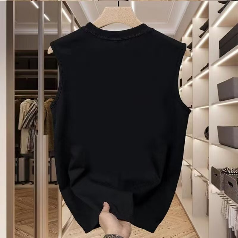 Canotta uomo oversize in cotone pesante streetwear senza maniche_voghion.com