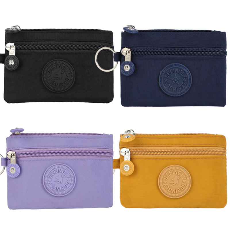 Unisex Solid Color Nylon Zipper Wallets display picture 3