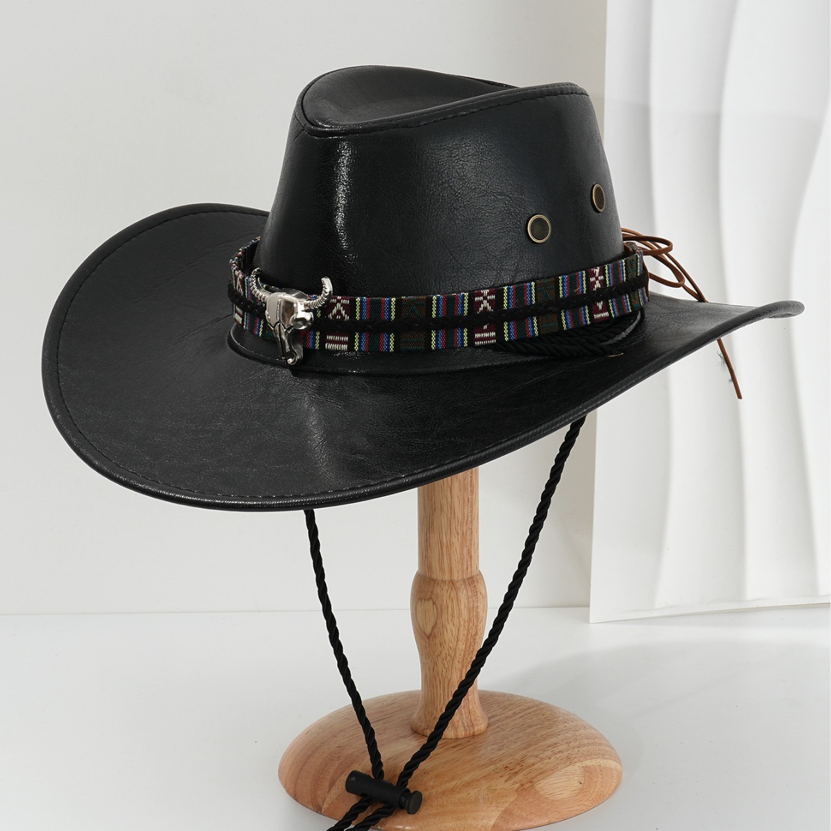 Men's and Women's Western Cowboy Hat Taurus Color Plaid Accessories Foreign Trade Horse Riding Hat Grassland Sunshade Hat