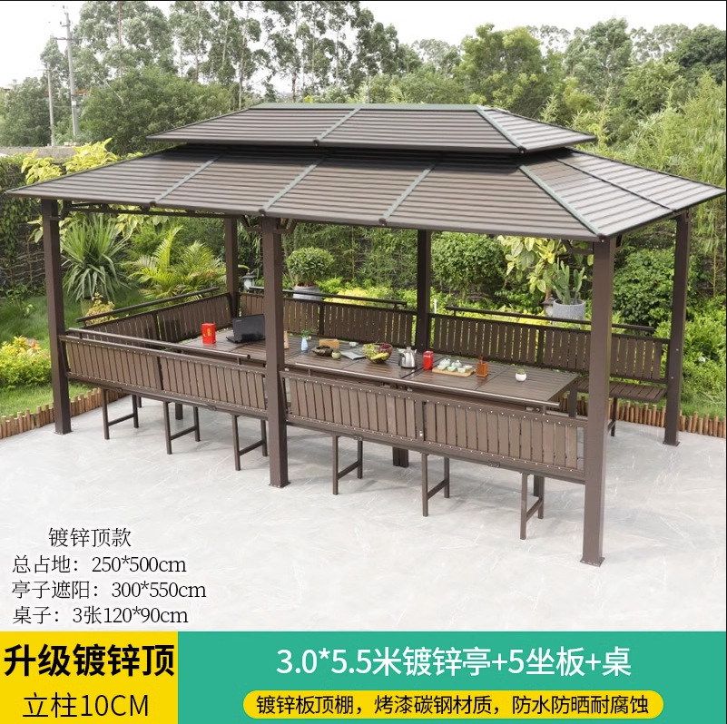 Pabellón al aire libre Villa patio hierro jardín toldo al aire libre nuevo estilo chino techo ocio granja pabellón