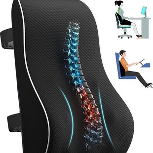 Amazon Cross-Border Memory Foam Car Lumbar Support Ergonomic Back Cushion for Office Chairs and Car Wheelchairs