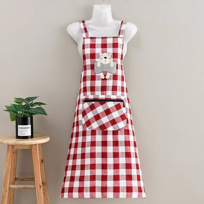 キッチン家庭料理用の長いエプロン、通気性のある防汚つなぎ服、仕事用の耐摩耗性作業服、大人用の新しいエプロン|undefined
