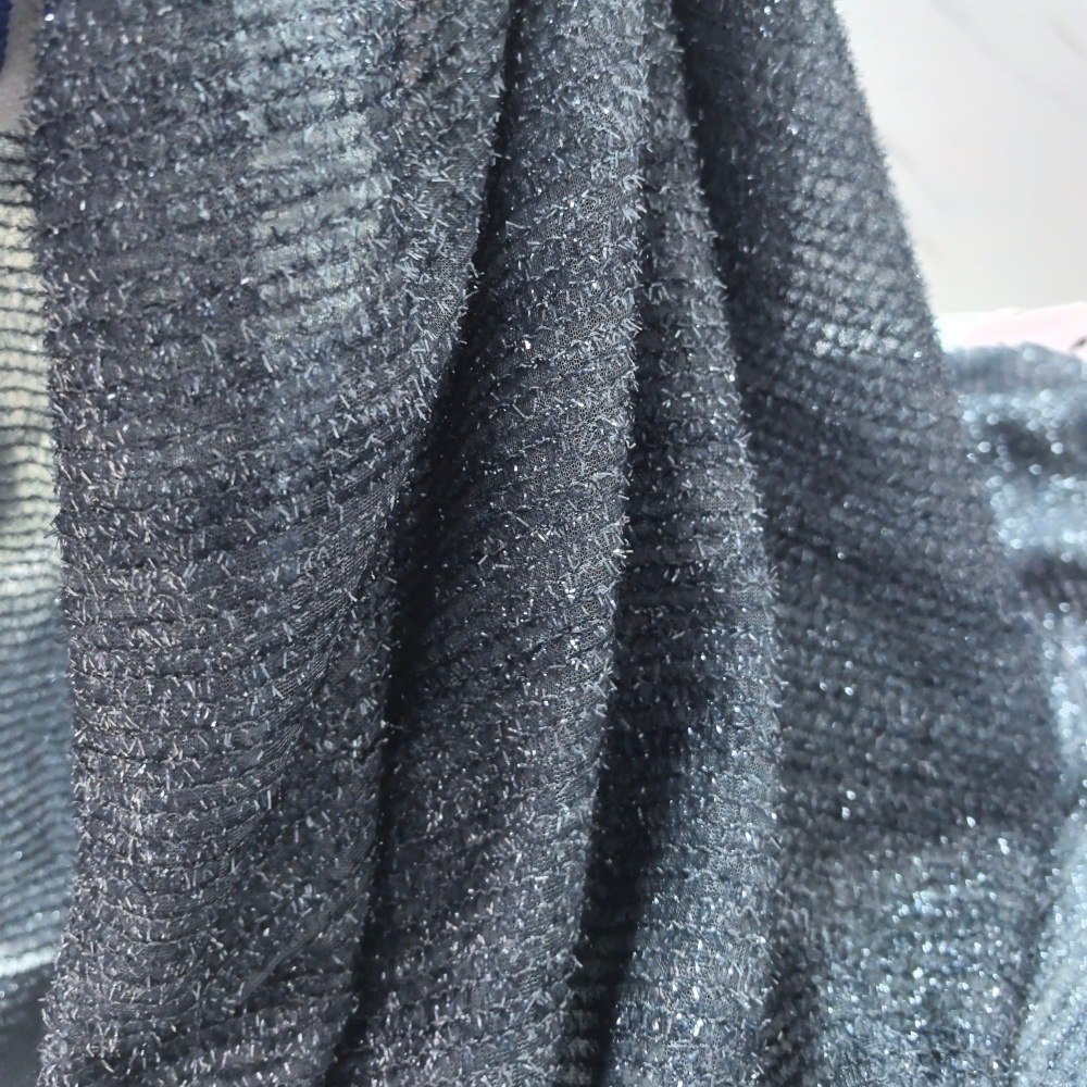 短毛毛毛布针织玻璃葱全涤服装家纺圣诞装饰工艺品灯具布料网格