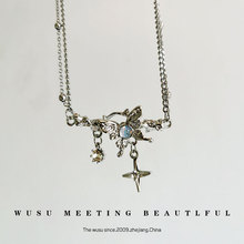 小众高级感原创星芒流苏蝴蝶项链女锁骨链新款choker配饰新款颈链