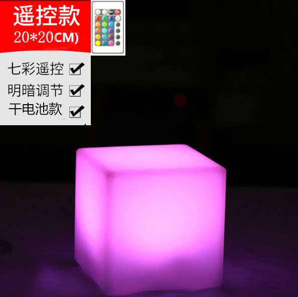 Led発光キューブデスクライトクリエイティブバー電気スタンドリモコンカラフル充電発光ブロック装飾ナイトライト|undefined