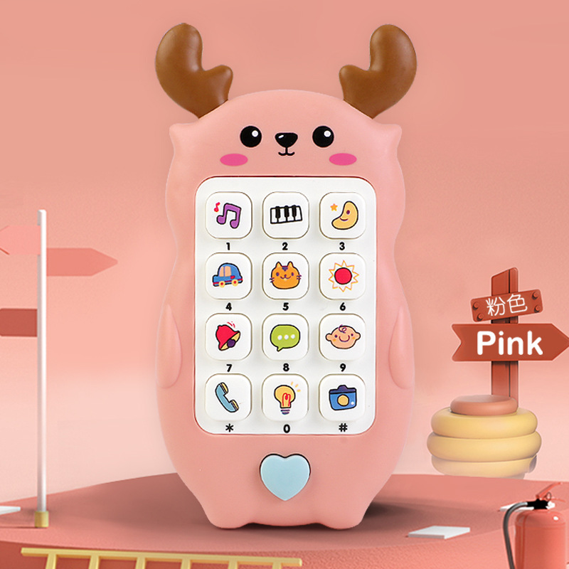 Teléfono móvil transfronterizo para niños, educación temprana para bebés, historia musical multifuncional, aprendizaje bilingüe, teléfono de simulación de iluminación para bebés
