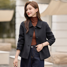 2025秋冬新款双面呢羊毛大衣时尚单排扣翻领女士毛呢外套ZQ25283