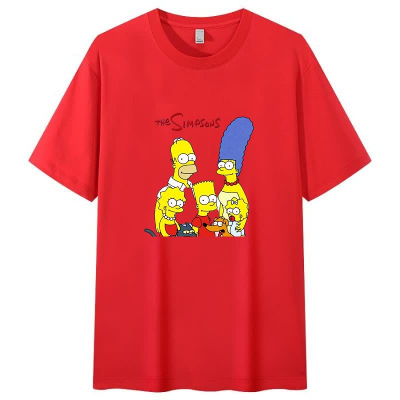 Cross-Border Cartoon Versatile Trendy Couple Style Short-Sleeve T-Shirt for Men, the Simpsons Family Casual Short-Sleeve T-Shirt for Men and Women Cross-Border Cartoon Versatile Trendy Couple Style Short-Sleeve T-Shirt for Men, the Simpsons Family Casual Short-Sleeve T-Shirt for Men and Women