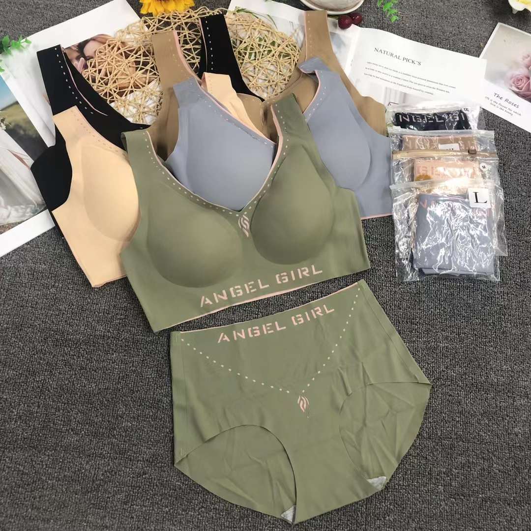Nueva ropa interior sin costuras de las mujeres pequeño pecho push up anti-flacidez delgada inalámbrica traje de sujetador de mama