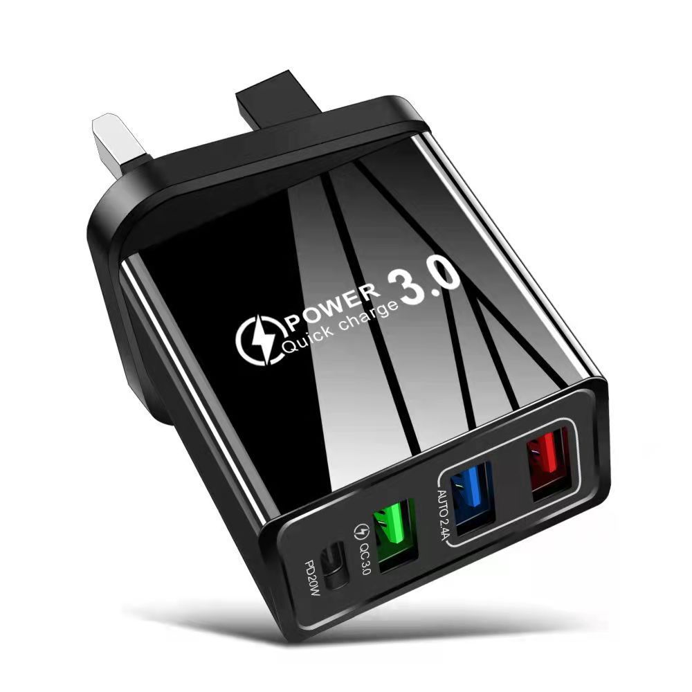 Multi-port PD + 3USB mobile phone charger Type-c interface travel charger adapter charging head British standard American European standard