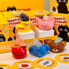 小红书同款Hoppo Friends遇见水晶盲盒潮玩桌面多巴胺摆件树脂