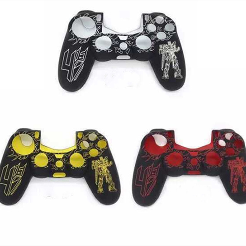 PS4 Transformers Silicone Case Protective Case PS4 Laser Engraved Multi-Pattern Game Controller Soft Rubber Case Anti-slip and Dustproof