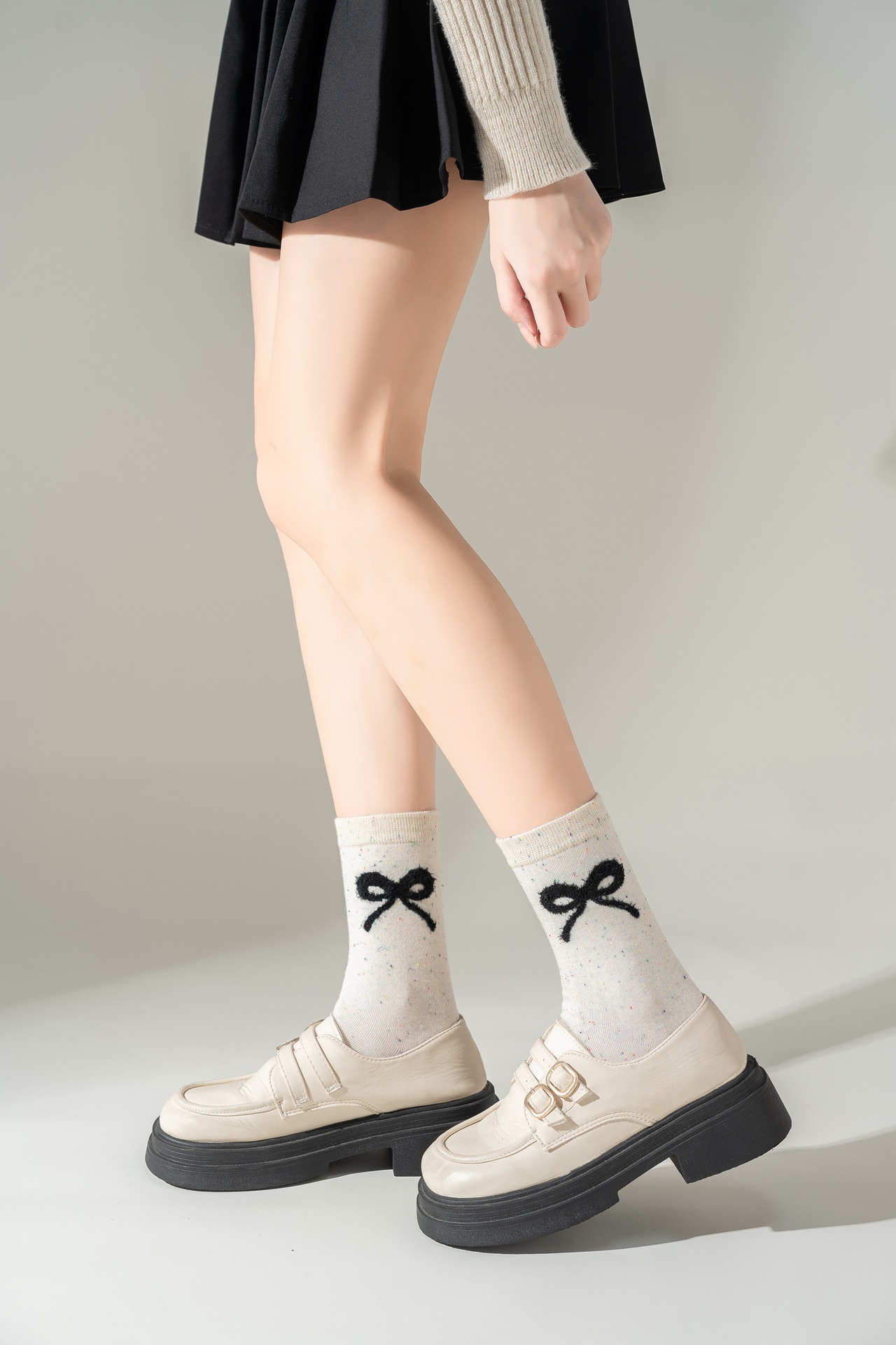 45g Weight Socks Classification Socks Lingerie Type Cotton Fabric Type A Pair Quantity Holiday Occasion Non-Slip Function Bow Knot Pattern Summer Season Women's Gender Sweet Style Sweet Women's Bow Knot Cotton Crew Socks A Pair 4