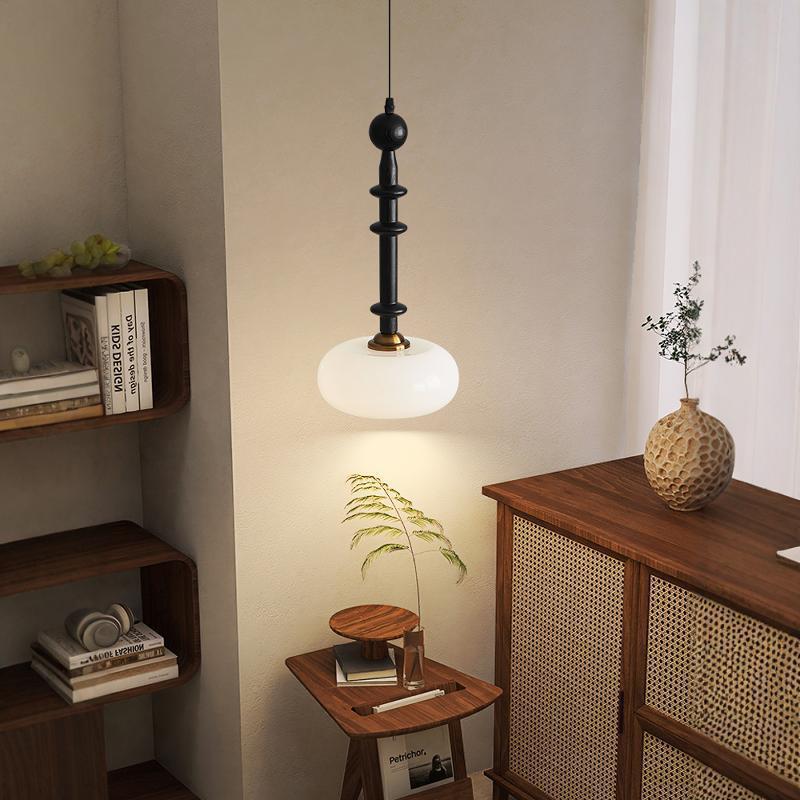 Sala de comedor minimalista de melocotón, lámpara de dormitorio de estilo antiguo de nuez, lámpara de mesa medieval, lámparas de bar retro creativas, lámparas de candelabro