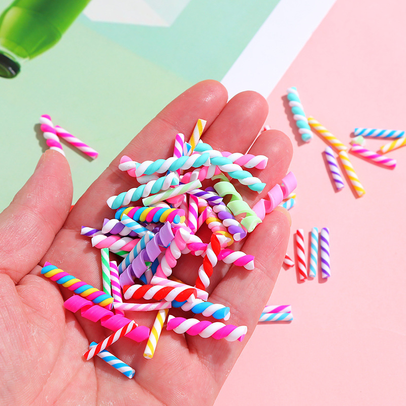 子供用クリームゴムdiy手作りアイスクリーム虹棒ヘアクリップ|undefined
