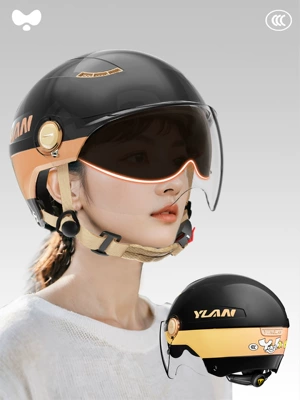 Motorcycle Electric Vehicle Helmet Men's Motosiklet kaskı (dəbilqə) - 3c-gilded-black-double-mirrors-inside-and-outside-class-a-new-national-standard-one-size-fits-all