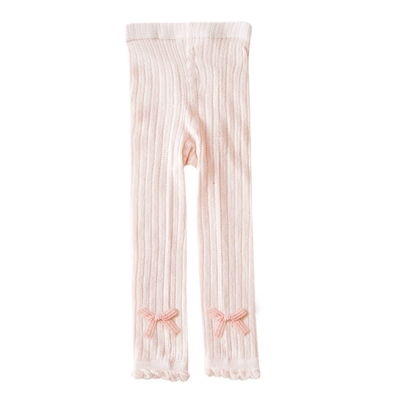 Thin trousers, breathable children's tights with bow
