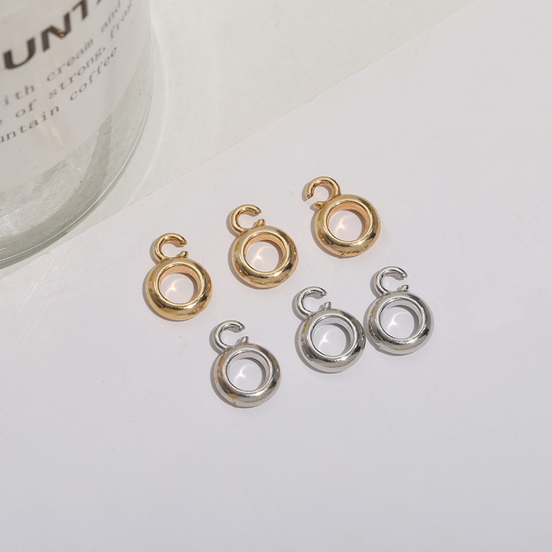 爆款合金万能扣镀银镀金扣头diy配件项链扣头黄金扣平安扣