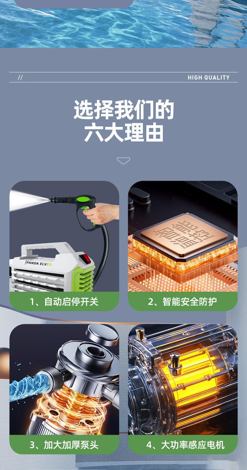 Car Washing Machine 220V High-Pressure Water Gun Household High-Power Portable Car Cleaning Tool Water Pump Cleaning Machine Powerful Floor Washer