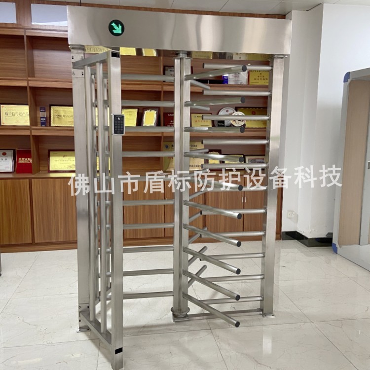 盾标防护单限滚闸手动旋转单向门  小区全高智能刷卡进出防尾随门