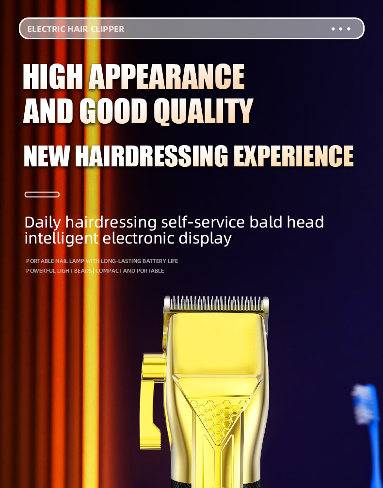 Professionel hårtrimmer med knive i rustfrit stål_voghion.com