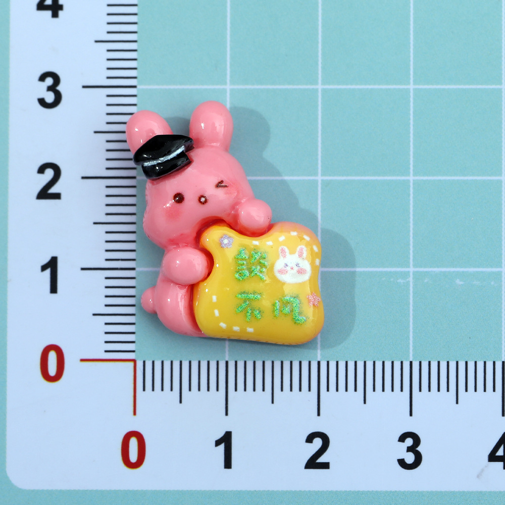 Nuevo conejo de dibujos animados corriendo DIY brillante Placa de resina accesorios crema pegamento accesorios para el cabello teléfono caso llavero, etc.