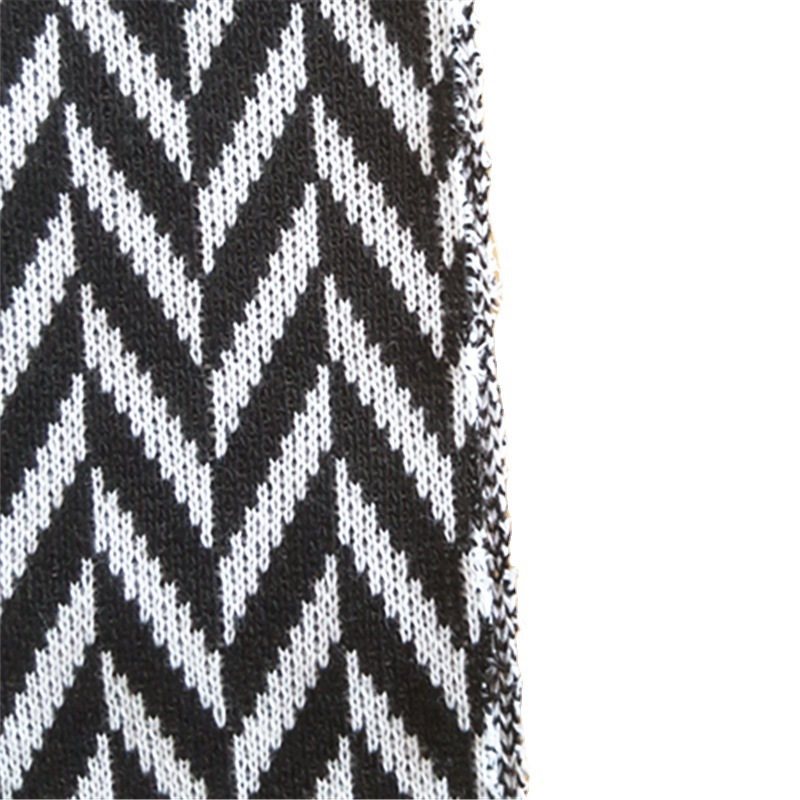 Nueva Navidad tela de lana jacquard paño de lana blanco y negro de punto jacquard tela cilindro tejido de punto fábrica al por mayor