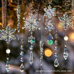 18 個のアクリルスノーフレークペンダントクリスマス装飾クリスマスツリー装飾クリスタルハンギングペンダントつららペンダント