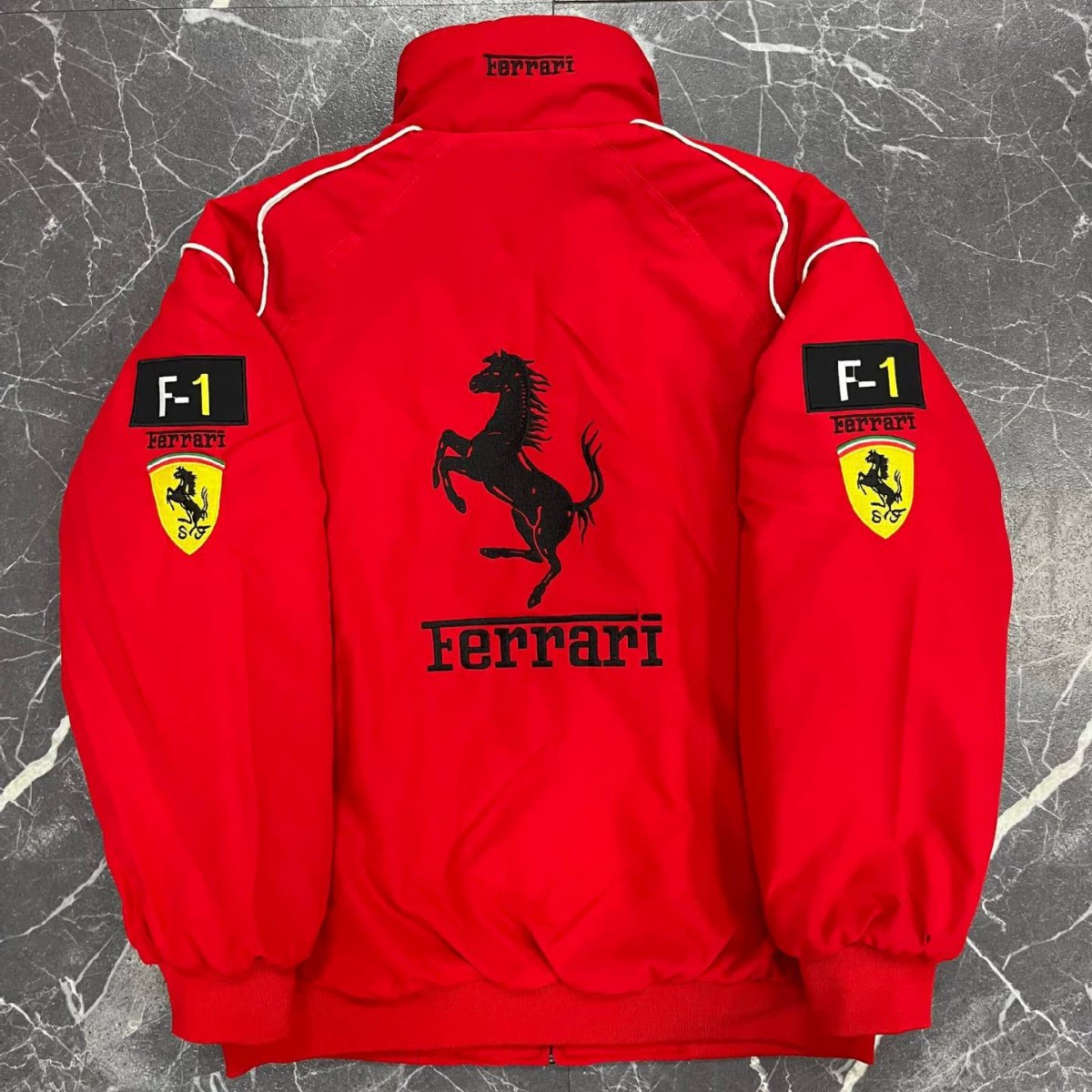 Ferrari, гоночная машина, куртка, модная джерси, с вышивкой, американский стиль, версия для путешествий, индивидуальная пошив