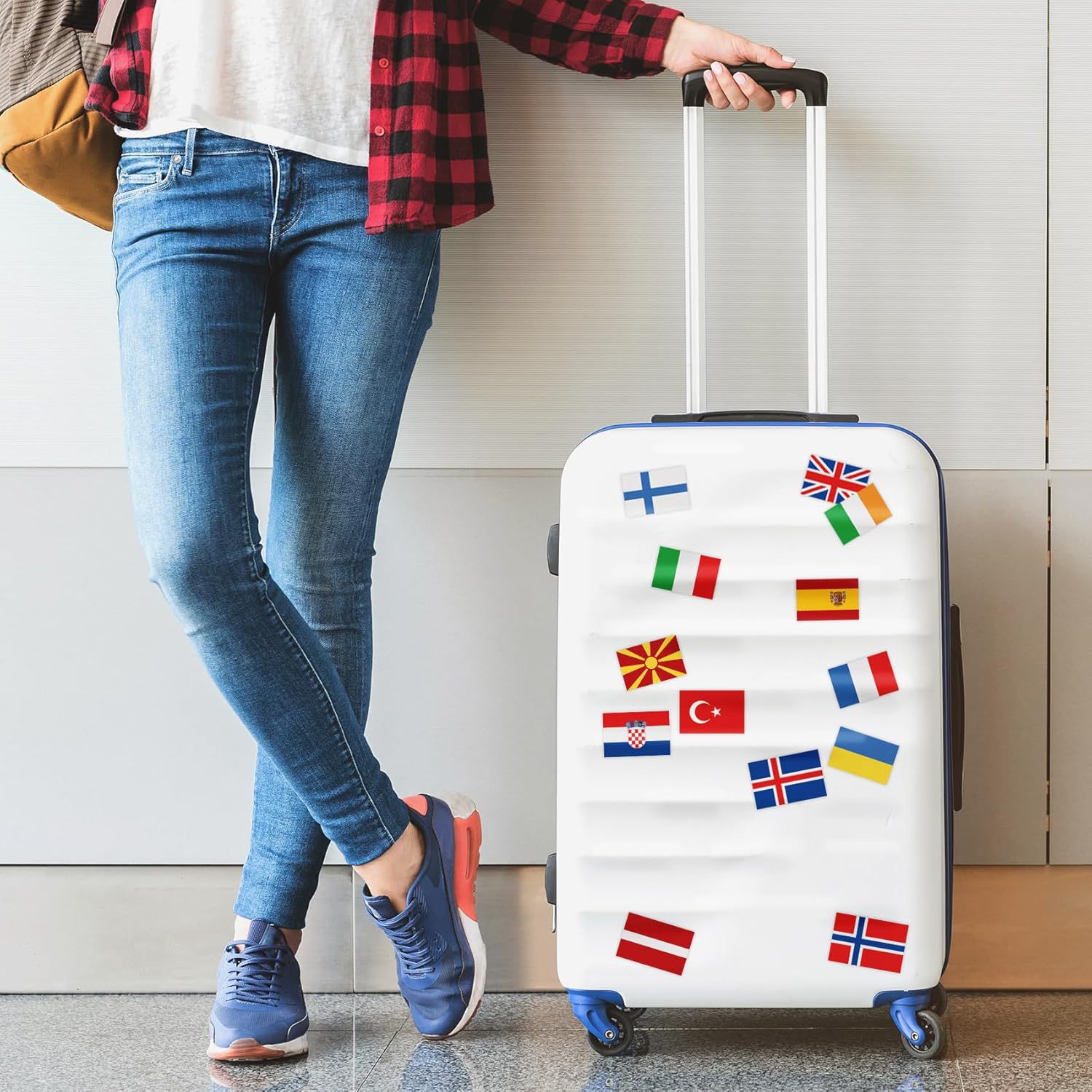 Amazon hermoso 50 pegatinas de bandera nacional de países de todo el mundo pegatinas de automóviles impermeables decoración de maletas