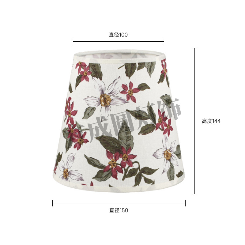 Patrón de impresión Pantalla de lámpara de pegatina plana al por mayor candelabro retro Pantalla de lámpara de lino Casa de familia Estudio Salón de té Lámpara redonda Pantalla de lámpara