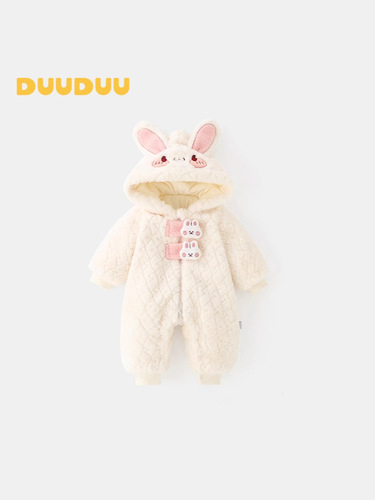 DUUDUU Bunny Girl Baby Onesie Autumn/Winter Thick Fleece Pajamas Climbing Suit Grade A Newborn and Baby Clothes
