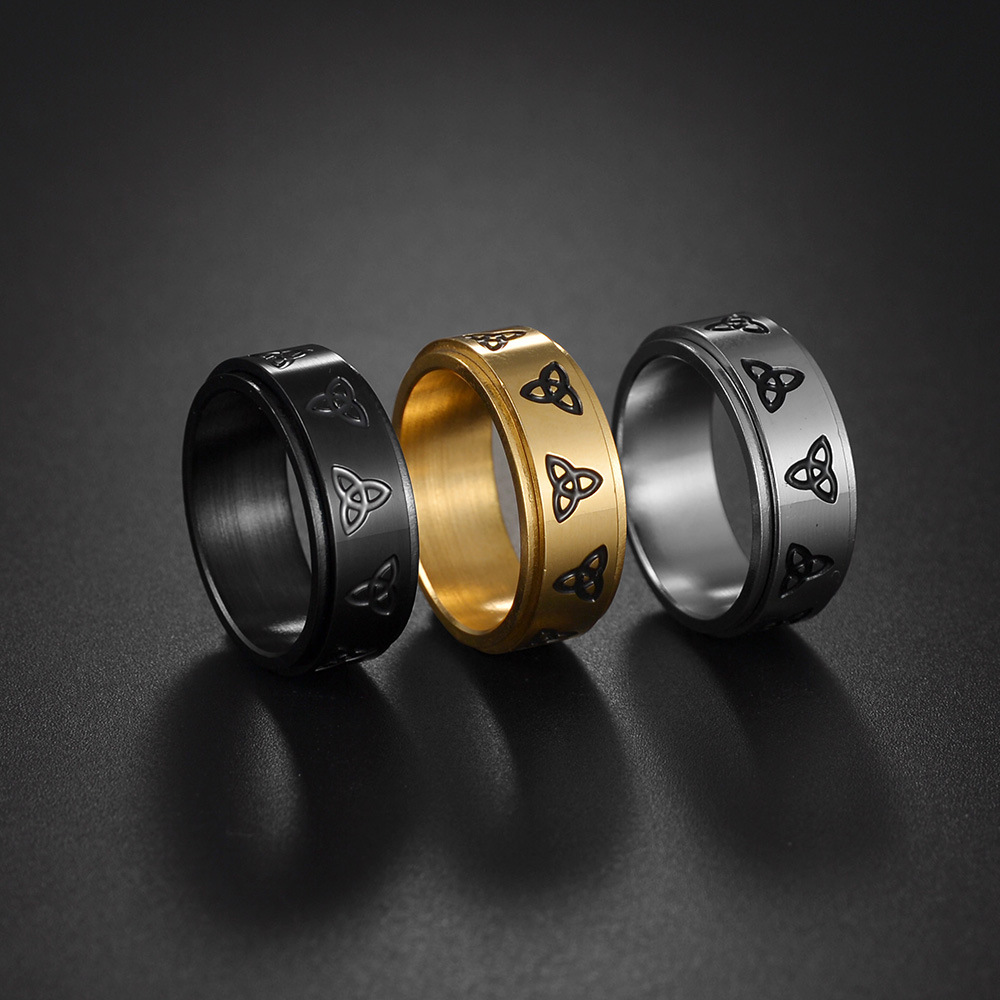 Rings Classification Daily Occasion Fashion Geometric 304 Stainless Steel Gold Plated PVD Coated Men'S Rings Men Band Rings