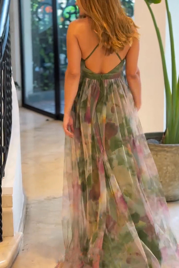 Robe à bretelles imprimée en maille pour femme, nouvelle collection printemps-été, tenue de vacances et de loisirs_voghion.com