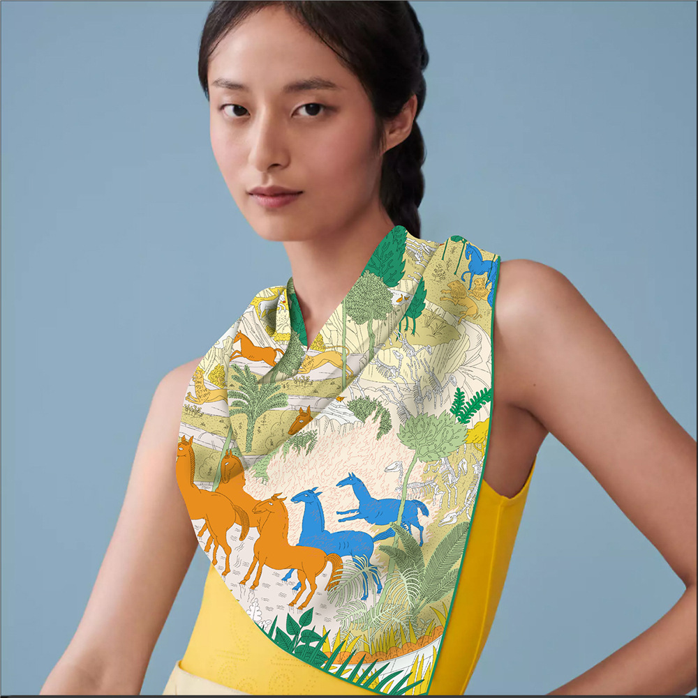 Women's Elegant Business Basic Animal Polyester Silk Scarf display picture 9