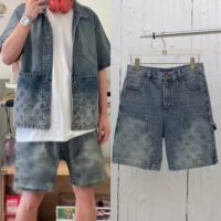 Качественные джинсовые шорты 25SS, модные, новые, классические, унисекс, простые джинсы в стиле V.