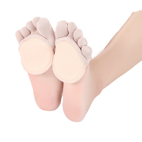 Anti-friction half-palm five-toe socks for women, invisible socks, sweat-absorbent sponge pads, half-size pads, breathable high-heeled shoes, five-toe socks
