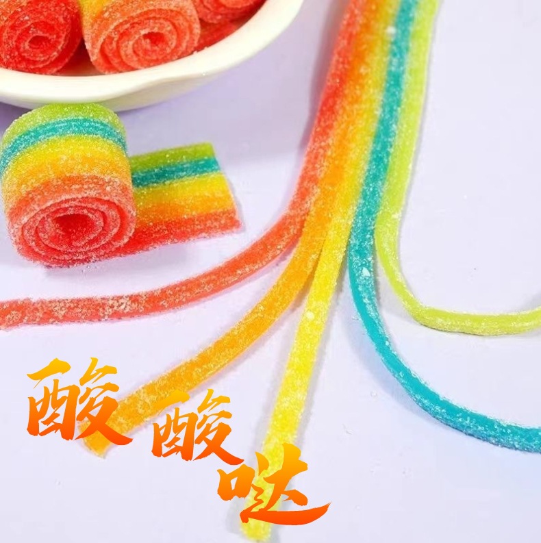 珍宝珠酸条10.5克48包软糖酸甜果汁长条彩虹卷橡皮酸酸糖阿尔卑斯-阿里巴巴
